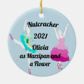 Nutcracker Ornament-Marzipan und eine Blume-Kerami Keramik Ornament (Hinten)