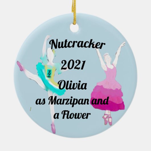 Nutcracker Ornament-Marzipan und eine Blume-Kerami Keramik Ornament (Hinten)