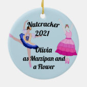Nutcracker Ornament-Marzipan und eine Blume Keramik Ornament (Hinten)