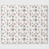 Nutcracker Ornamet Snowball Pink Weihnachten Geschenkpapier (Flach)