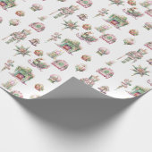 Nutcracker Ornamet Snowball Pink Weihnachten Geschenkpapier (Ecke)