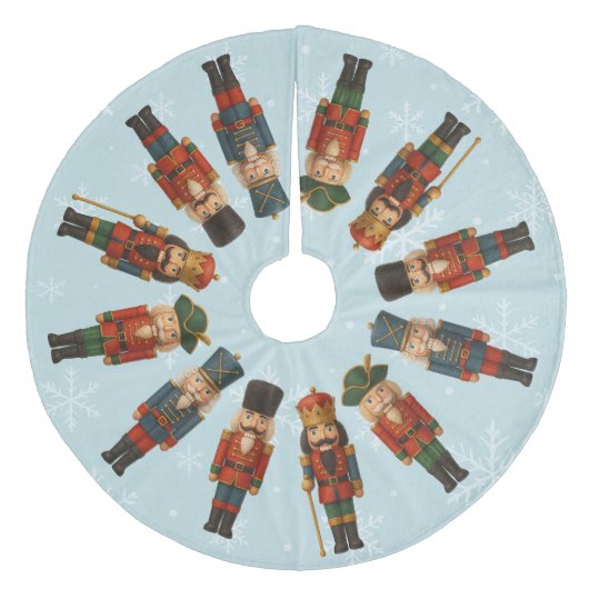 Nutcracker Parade Weihnachtsbaumrock Fleece Weihnachtsbaumdecke (Vorderseite)