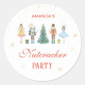 Nutcracker Party Runder Aufkleber (Vorderseite)