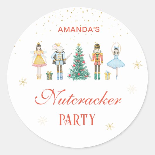 Nutcracker Party Runder Aufkleber (Vorderseite)