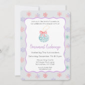 Nutcracker Pastel Christmas Ornament Exchange Einladung (Vorderseite)