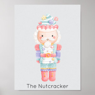 Nutcracker Pastel Christmas Poster