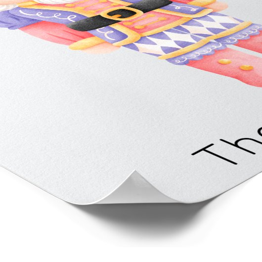 Nutcracker Pastel Christmas Poster (Ecke)