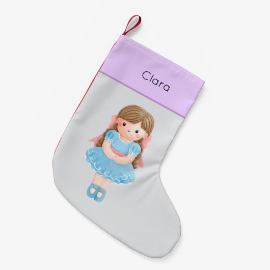 Nutcracker Pastel Clara Doll Kleiner Weihnachtsstrumpf (Vorderansicht (hängend))