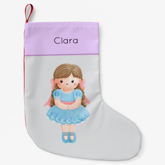 Nutcracker Pastel Clara Doll Kleiner Weihnachtsstrumpf (Vorderseite)