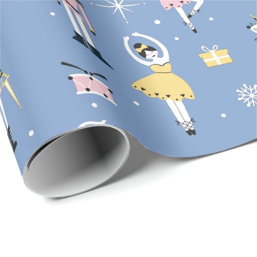 Nutcracker Pastel Individuelle Name Weihnachten Geschenkpapier (Rolleneckpunkt)