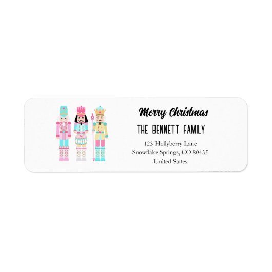 Nutcracker Pastell Frohe Weihnachten Typografie (Vorne)
