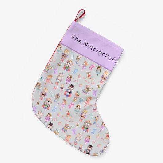 Nutcracker Pastell Pattern Kleiner Weihnachtsstrumpf (Vorderansicht (hängend))