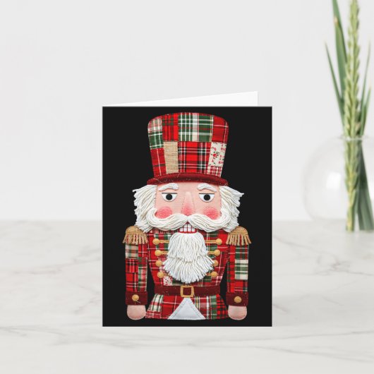 Nutcracker Patchwork Merry Christmas Pajamas Men W Karte (Vorderseite)