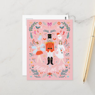 Nutcracker Peach Peace Liebe Freude Weihnachten Po Postkarte