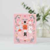 Nutcracker Peach Peace Liebe Freude Weihnachten Po Postkarte (Stehend Vorderseite)