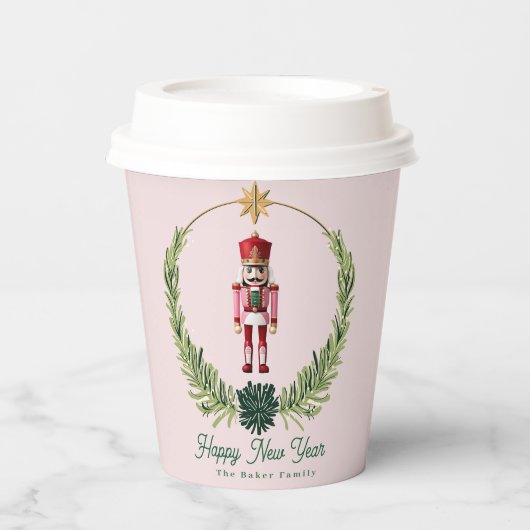 Nutcracker Personalisiert Niedlich Rosa Weihnachte Pappbecher (Vorderseite)