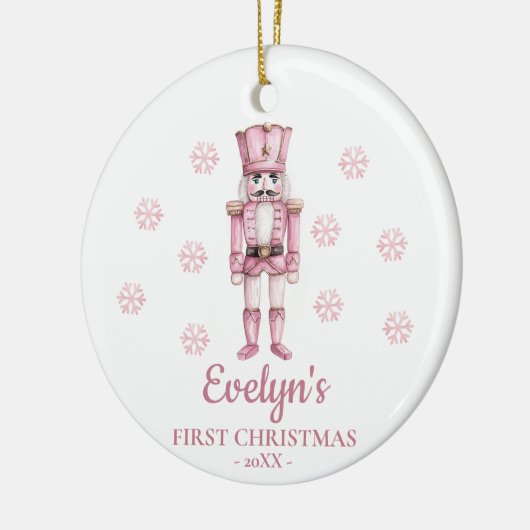 Nutcracker Personalized Girl's First Christmas Keramik Ornament (Links)
