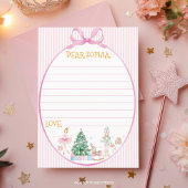 Nutcracker Pink Bow Birthday Time Capsule Card Dankeskarte