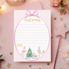 Nutcracker Pink Bow Birthday Time Capsule Card Dankeskarte