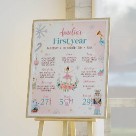 Nutcracker Pink Erster Geburtstag Meilenstein Post Poster
