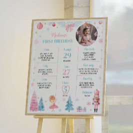 Nutcracker Pink Fairy Birthday Milestone Poster