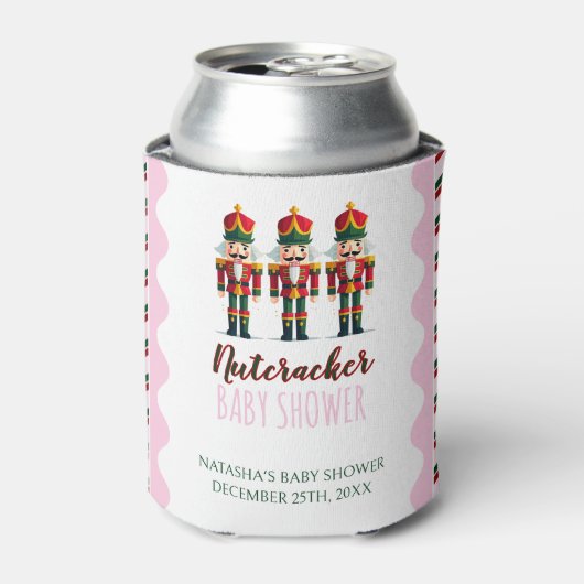 Nutcracker Pink Girl Weihnachtsdusche Dosenkühler (Kanne Vorderseite)