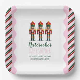 Nutcracker Pink Girl Weihnachtsdusche Pappteller