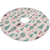 Nutcracker Pink Mint Muster Weihnachtsbaumrock Polyester Weihnachtsbaumdecke (Schrägansicht)