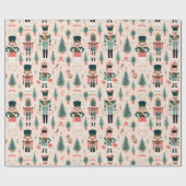 Nutcracker Pink Minze Weihnachten Geschenkpapier (Flach)