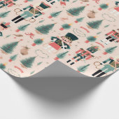 Nutcracker Pink Minze Weihnachten Geschenkpapier (Ecke)
