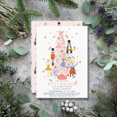 Nutcracker Pink Weihnachtsbaum Babydusche Einladung