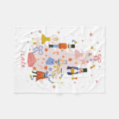 Nutcracker Pink Weihnachtsbaum Fleecedecke (Vorderseite (Horizontal))