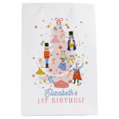 Nutcracker Pink Weihnachtsbaum Urlaub Geburtstag I Mittlere Geschenktüte (Vorderseite)
