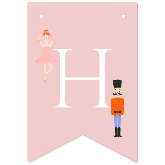 Nutcracker Pink Weihnachtsbaum Urlaub Geburtstag Wimpelkette (Zweite Fahne)
