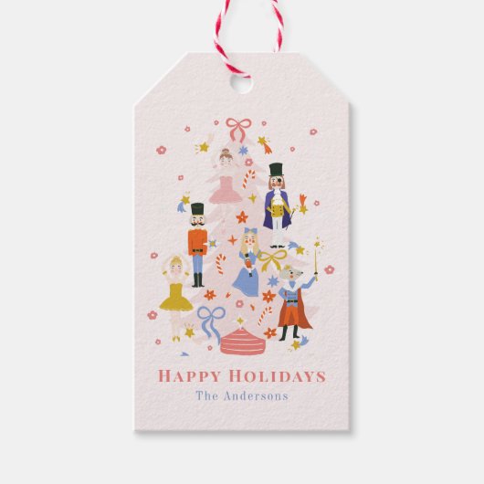 Nutcracker Pink Weihnachtsbaum Urlaub Geschenkanhänger (Vorderseite)