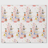 Nutcracker Pink Weihnachtsbaum Urlaub Geschenkpapier (Flach)