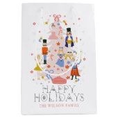 Nutcracker Pink Weihnachtsbaum Urlaub Mittlere Geschenktüte (Vorderseite)