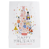 Nutcracker Pink Weihnachtsbaum Urlaub Mittlere Geschenktüte (Rückseite)