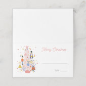 Nutcracker Pink Weihnachtsbaum Urlaub Platzkarte (Außenseite Aufgefaltet)
