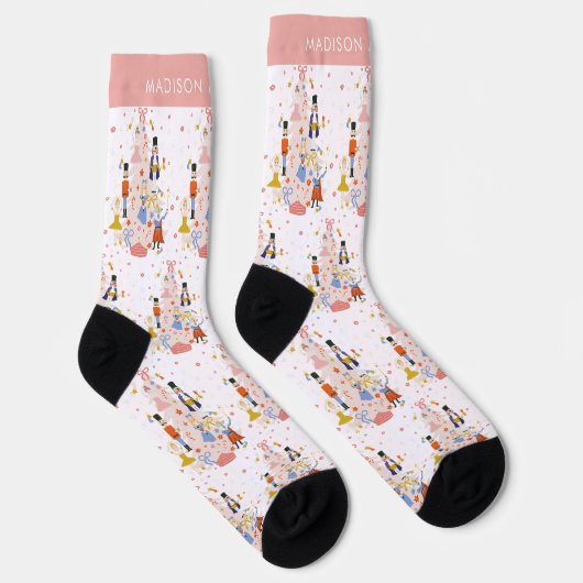 Nutcracker Pink Weihnachtsbaum Urlaub Socken (Rechts)