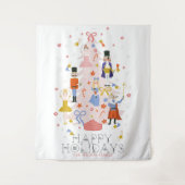 Nutcracker Pink Weihnachtsbaum Urlaub Wandteppich (Vorderseite)