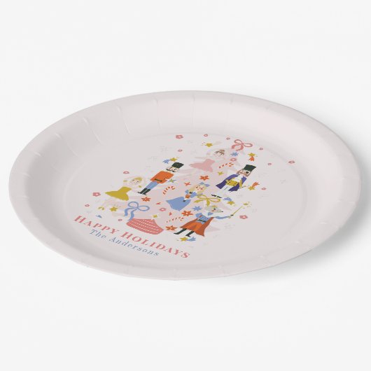 Nutcracker Pink Weihnachtsbaum Weihnachtspapierpla Pappteller (Schrägansicht)