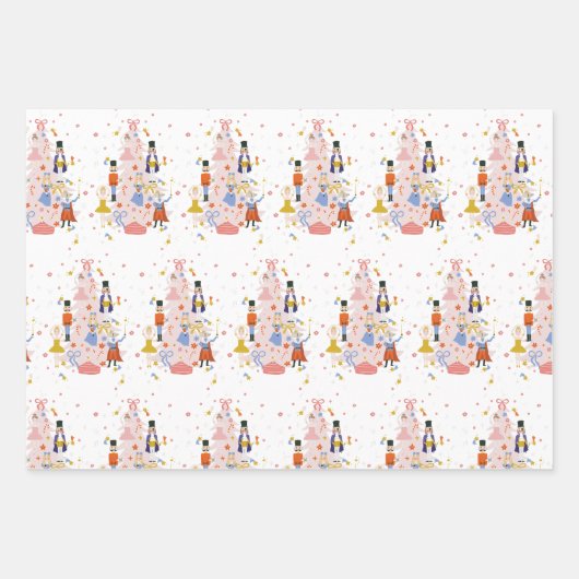 Nutcracker Pink Weihnachtsfest Geschenkpapier Set (Vorderseite 2)