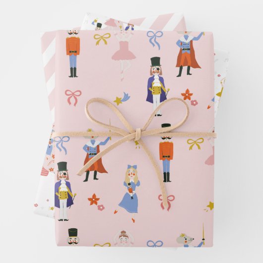 Nutcracker Pink Weihnachtsfest Geschenkpapier Set (Beispiel)