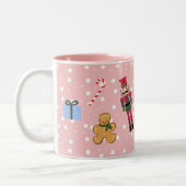 Nutcracker Pink Weihnachtskunstmalerei Tasse (Links)