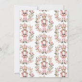 Nutcracker Pink Wreath Weihnachtsfeier Einladung (Rückseite)