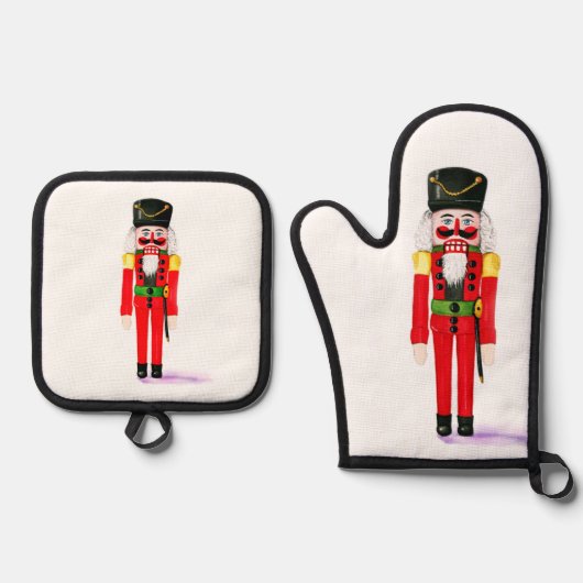 Nutcracker Pot Holder Ofenhandschuh & Topflappen-Set (Vorderseite)