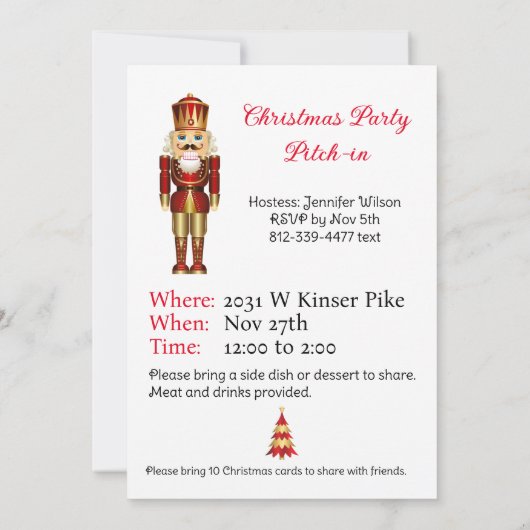 Nutcracker Potluck Weihnachts-Party (Rückseite)