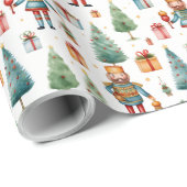 Nutcracker Presents & Christmas Greenery Geschenkpapier (Rolleneckpunkt)