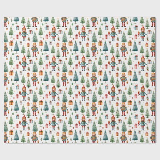 Nutcracker Presents & Christmas Greenery Geschenkpapier (Flach)